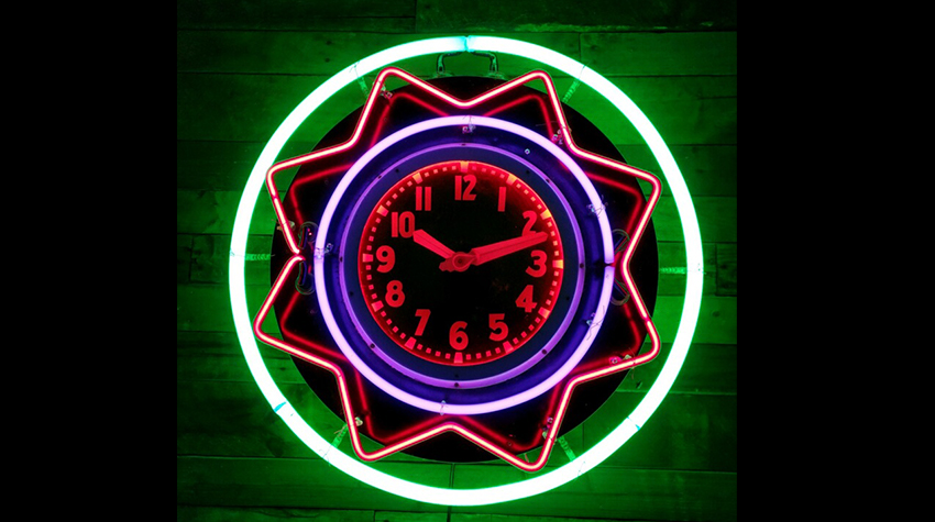 Custom neon clock sign