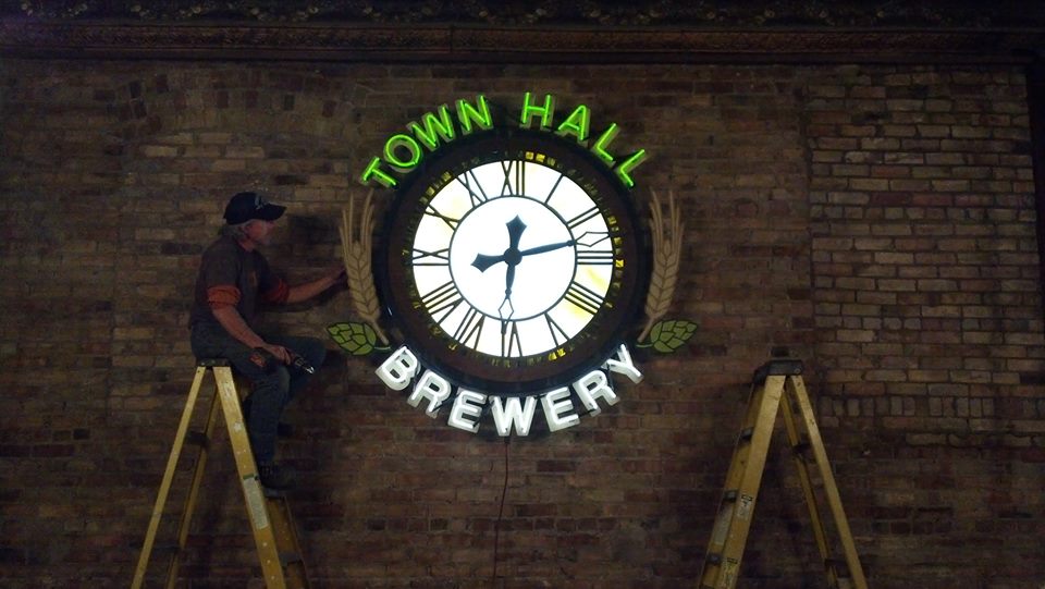 Town Hall Brewing custom neon for local brewery