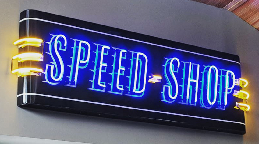 Speed shop neon sign