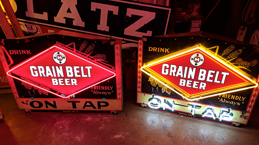Grain Belt neon sign restoration