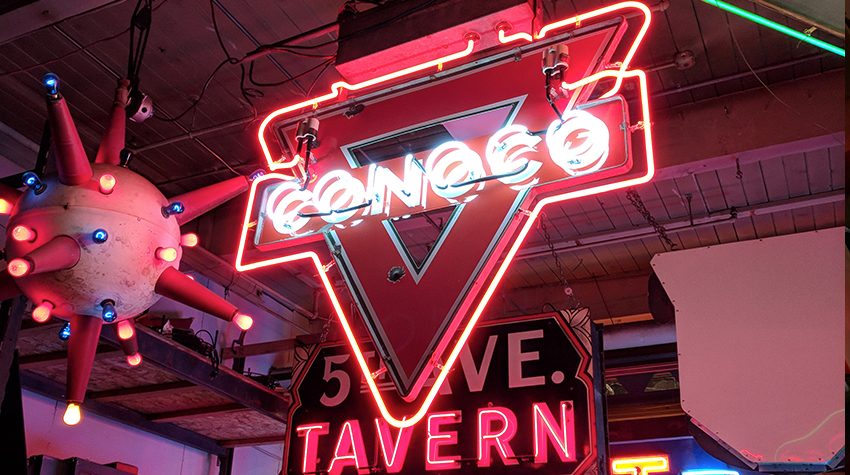 Vintage Conoco neon sign restore